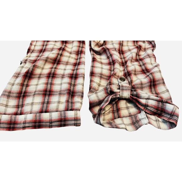 MILLENIUM LONG SLV, BUTTON-UP, POINTED COLLAR SHIRT, WOMENS, 3X, RED GREY PLAID - Picture 9 of 12